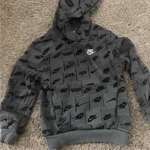 Nike Grey  Hoodie with all over print logo